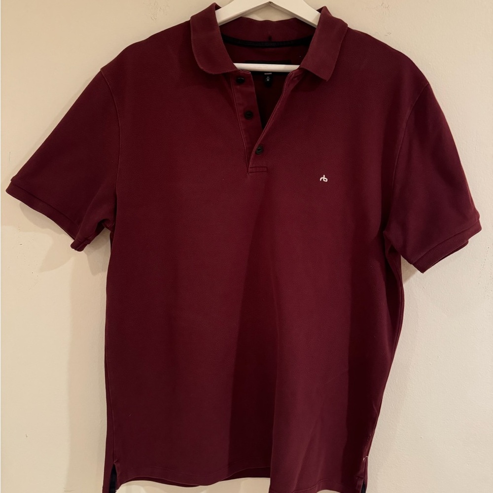 Rag & Bone bordeaux red polo shirt size M